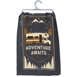 Adventure Awaits Towel for Cabin Kitchen Rustic Kitchen Gift 